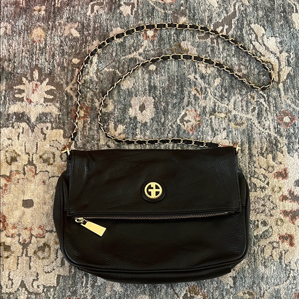 Giani Bernini Black Leather Crossbody Bag